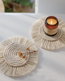 Bohemian Style Macrame Cup Pad Candle