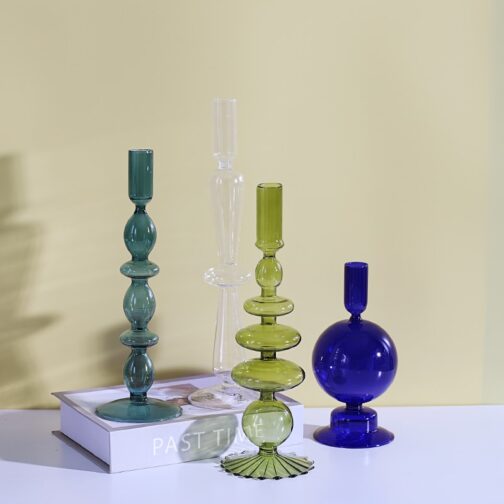 Nordic Multicolored Glass Candle Holder - Image 7