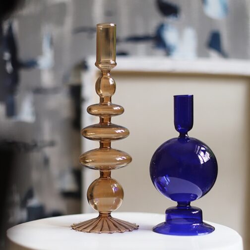 Nordic Multicolored Glass Candle Holder - Image 8
