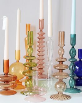 Nordic Multicolored Glass Candle Holder