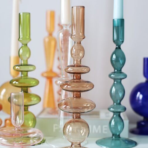 Nordic Multicolored Glass Candle Holder - Image 4