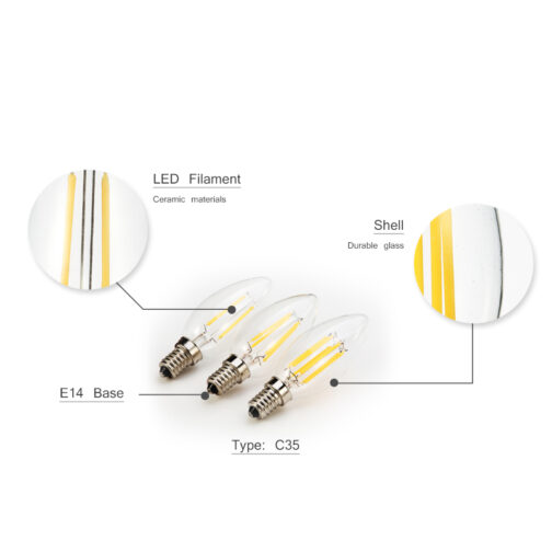 Glass LED Edison Candle Bulb - Image 6